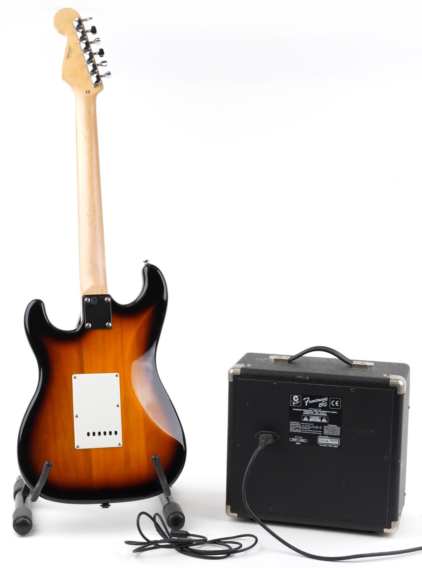 Starcaster by Fender six string electric guitar with Fender Front Man 15G amplifier and stand, the - Bild 2 aus 4