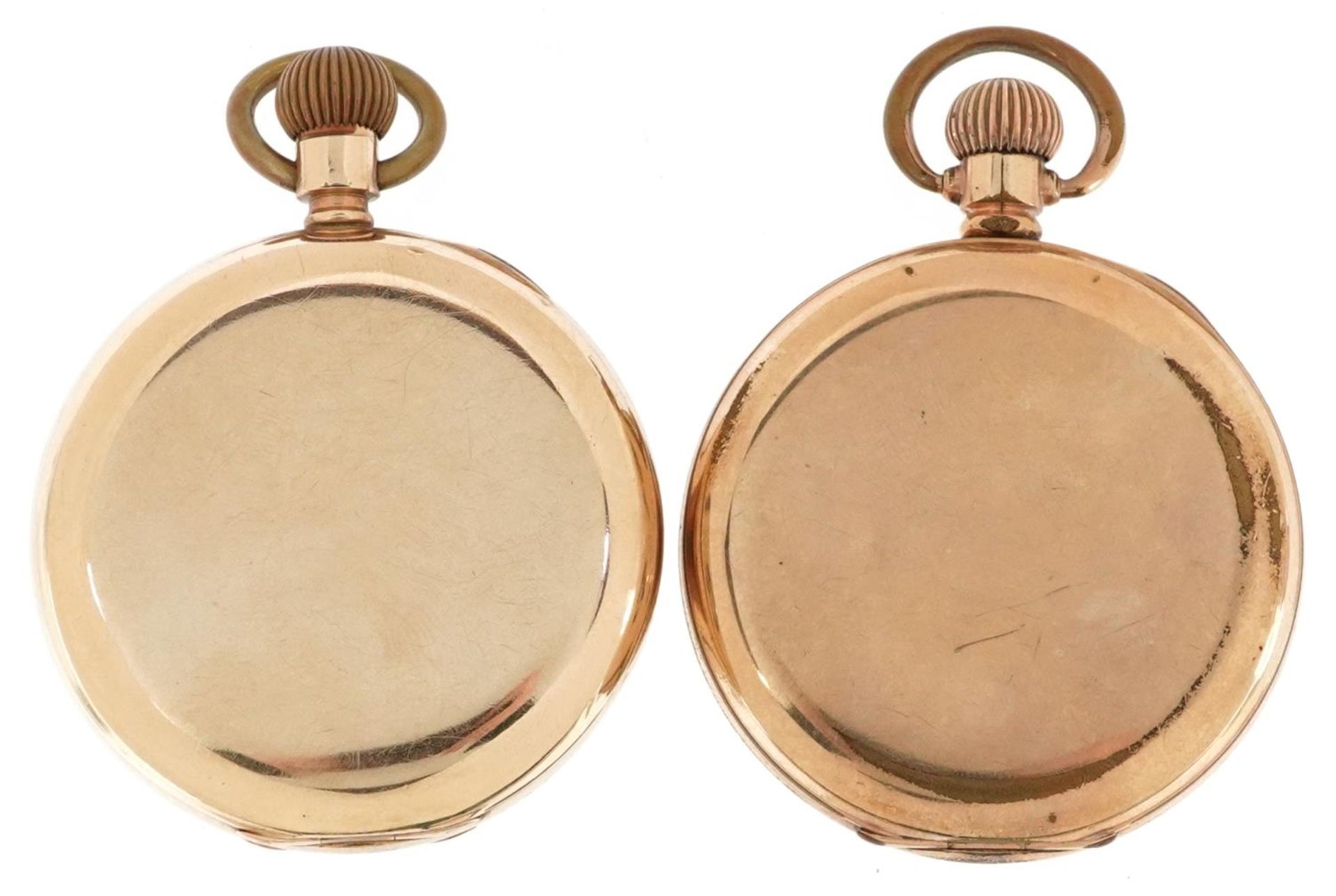 Two gentlemen's gold plated open face keyless pocket watches comprising Waltham and Admiralty, - Bild 2 aus 7