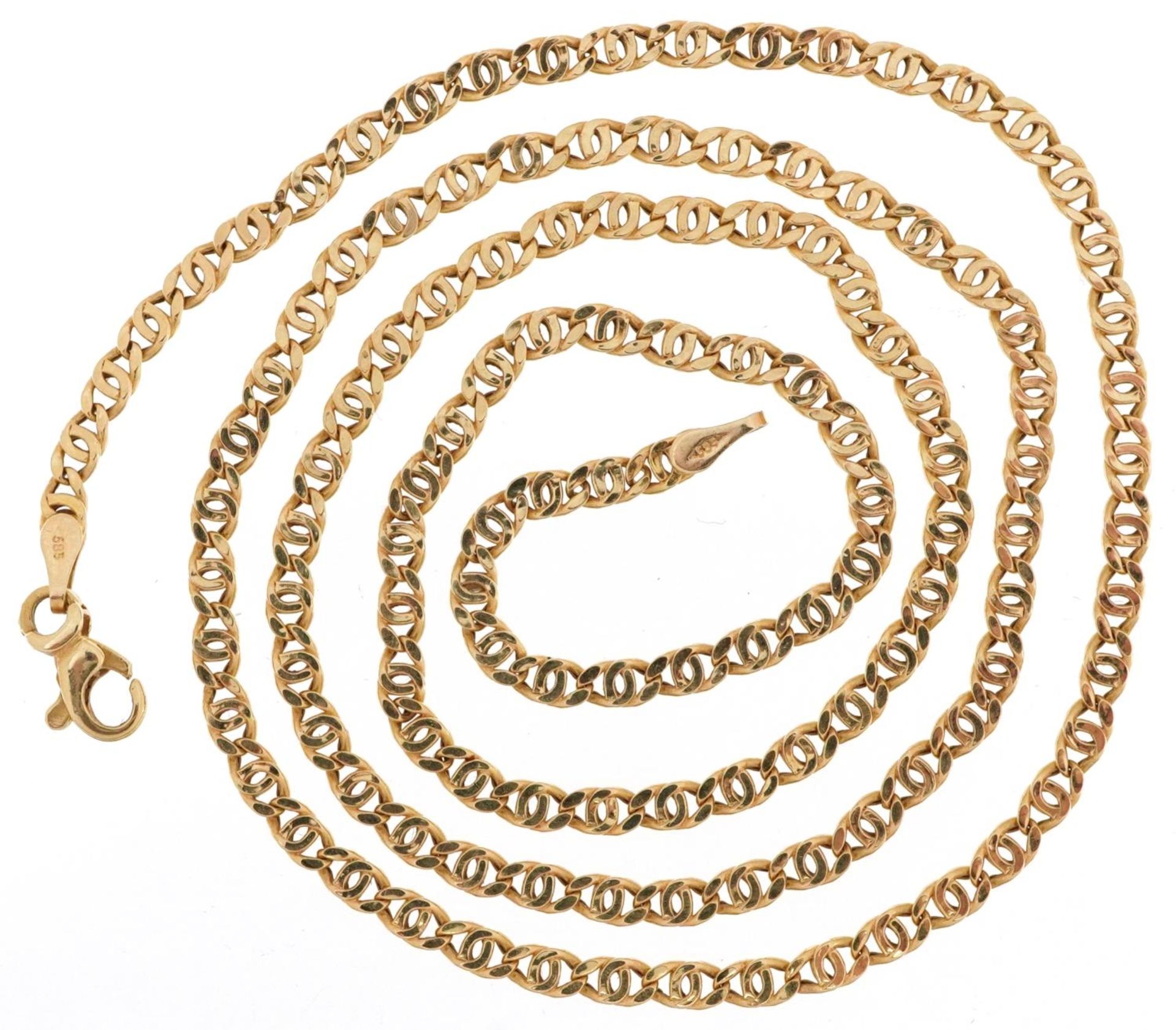 14ct gold ova link necklace, 50cm in length, 4.2g - Image 2 of 3