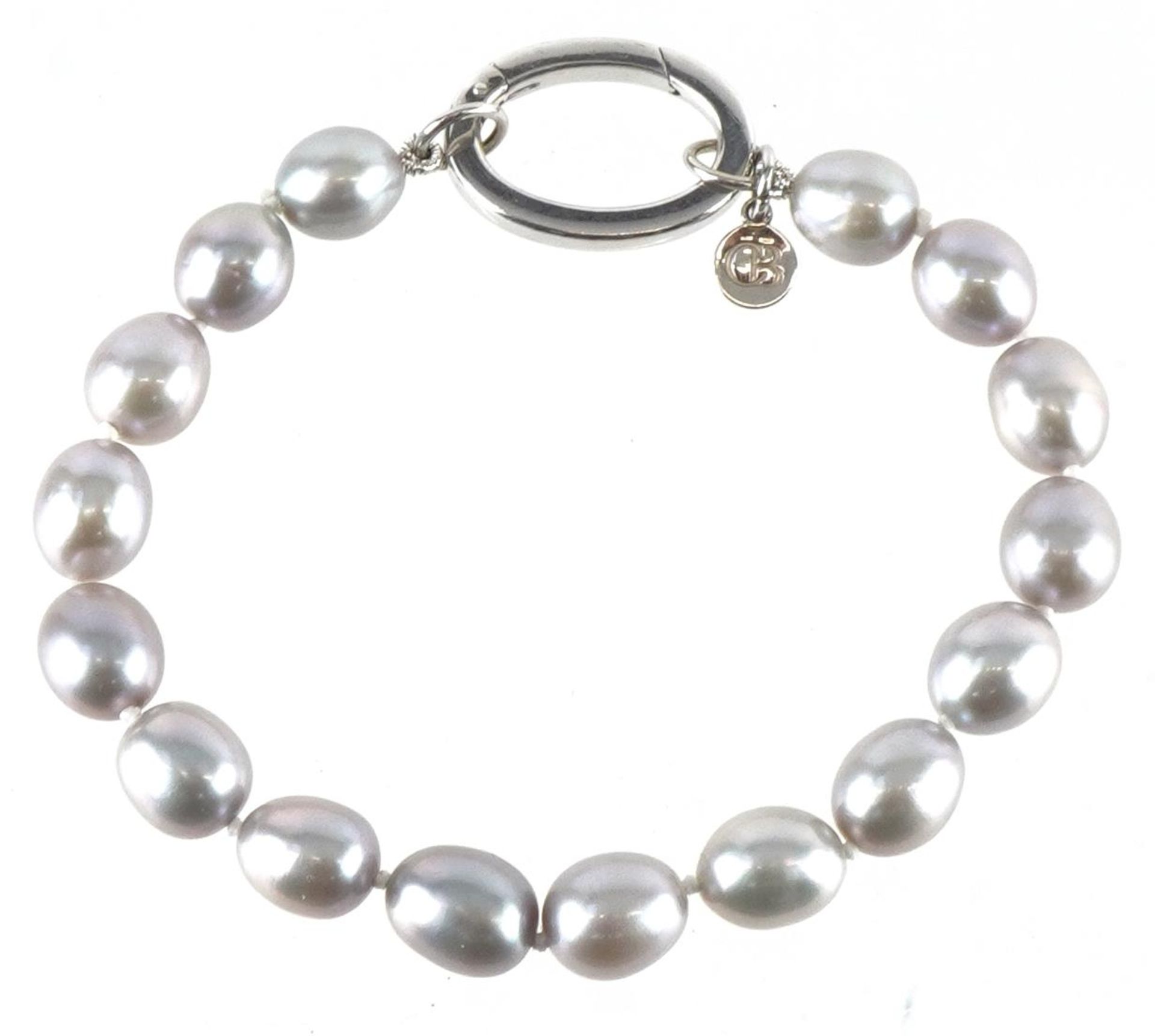 Clogau, Welsh silver clear stone love heart bracelet and a freshwater pearl bracelet with silver - Bild 8 aus 12