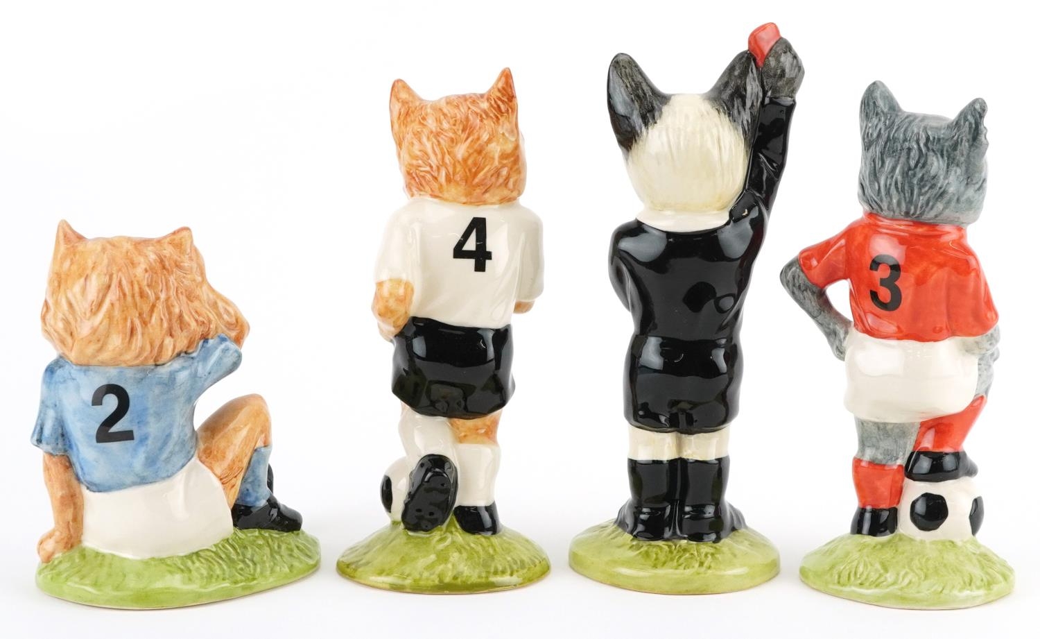 Four sporting interest Beswick cat figures from the Footballing Felines Collection comprising - Image 2 of 4