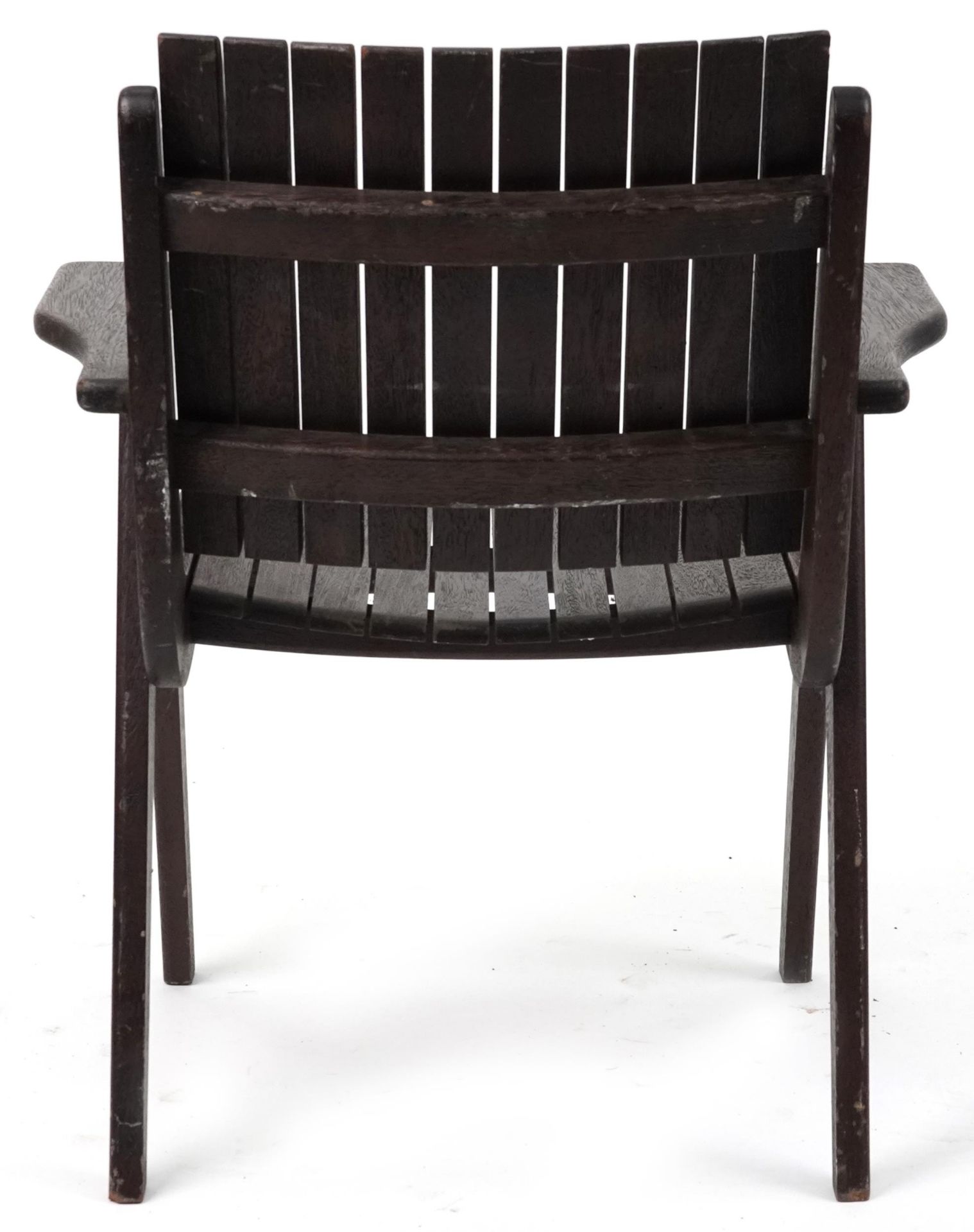 Autoban, stained teak slice chair, 81cm high - Image 4 of 5