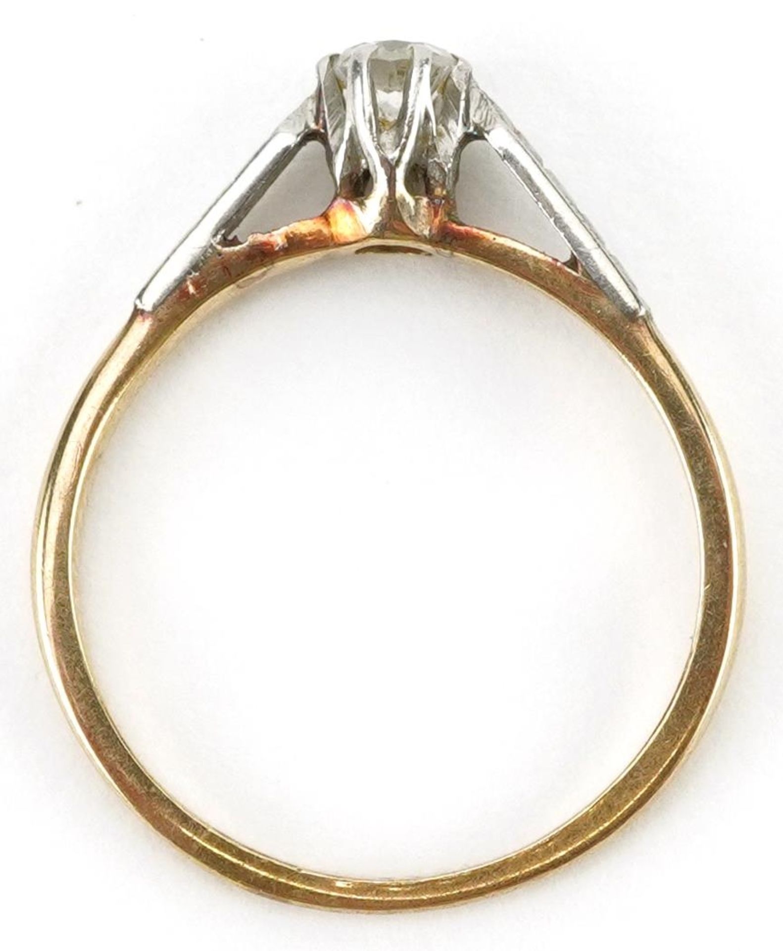 18ct gold diamond solitaire ring, the diamond approximately 0.17 carat, size K/L, 2.1g - Bild 3 aus 4