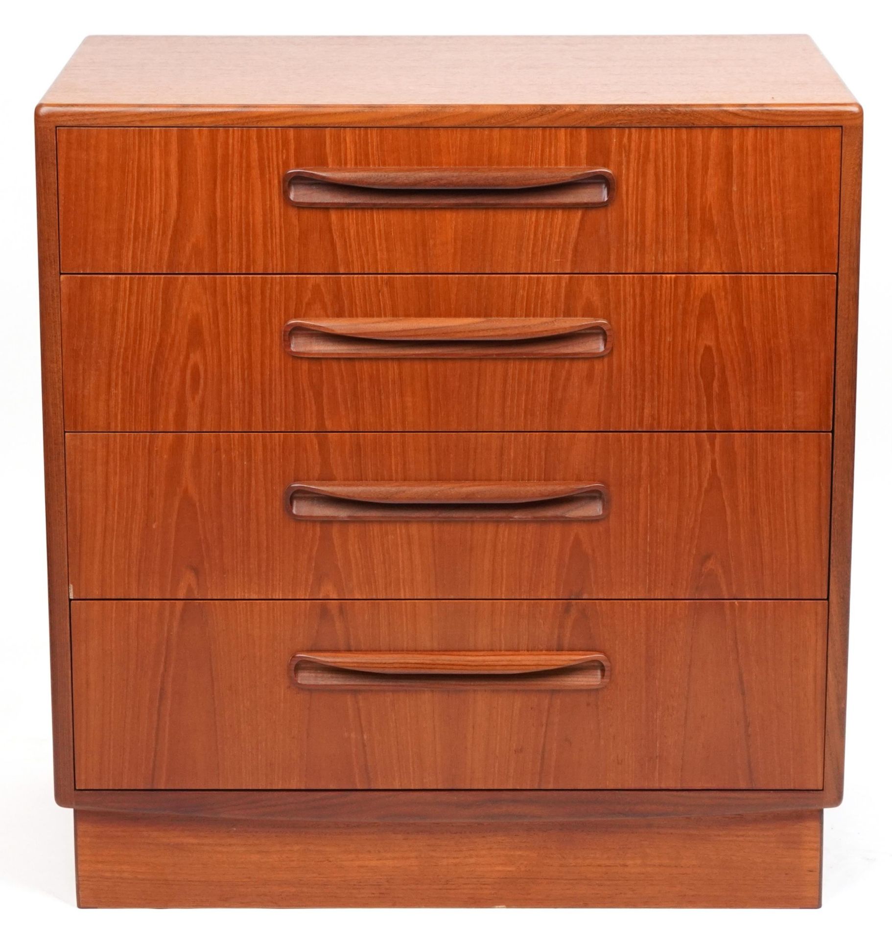 G Plan, Mid century Fresco teak four drawer chest, 76cm H x 72.5cm W x 44.5cm D - Bild 2 aus 5