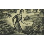 Agnes Miller Parker - Chanticleer, wood engraving inscribed Golden Cockerel Press 1936 verso,