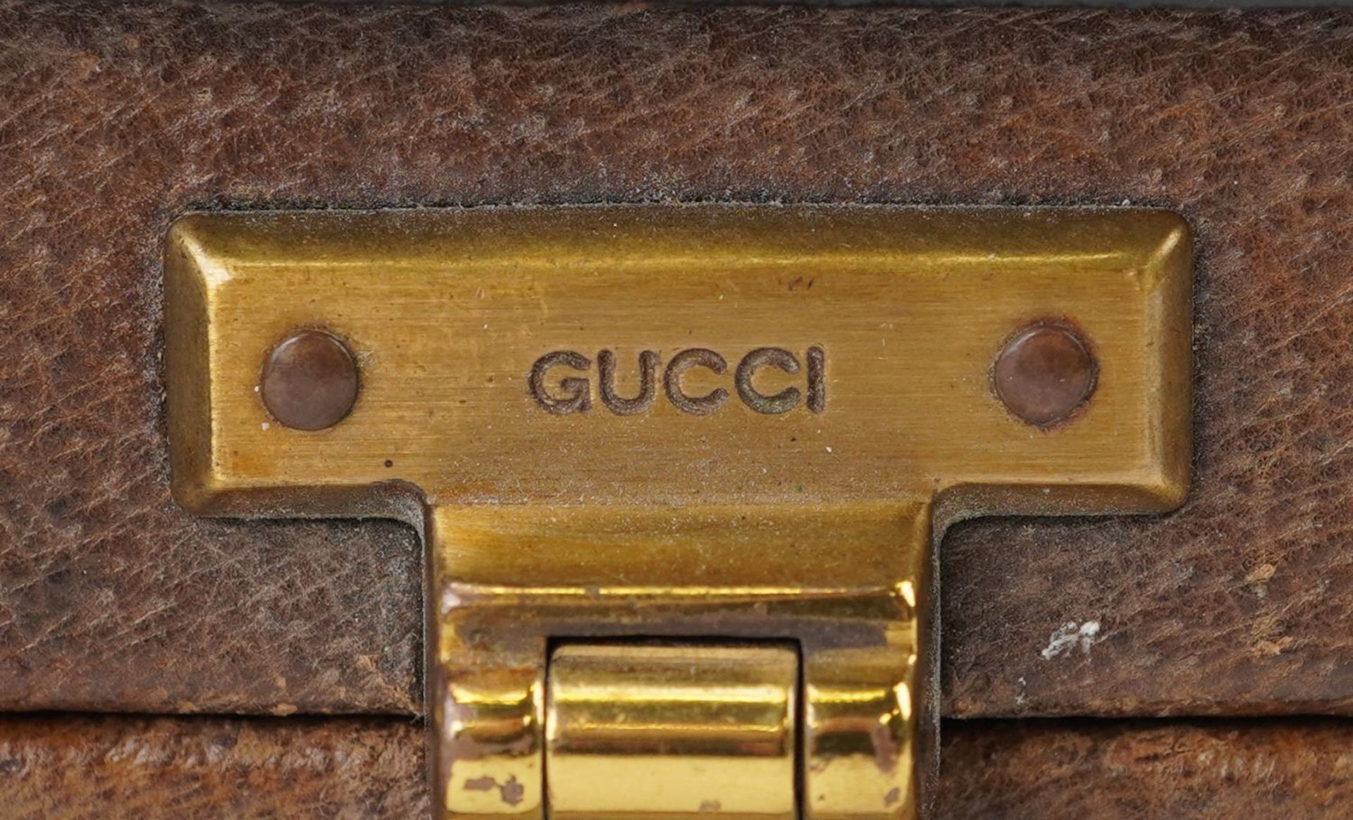 Vintage gentlemen's Gucci brown leather brief case, 8.5cm H x 43cm W x 31cm D PROVENANCE: - Bild 3 aus 7