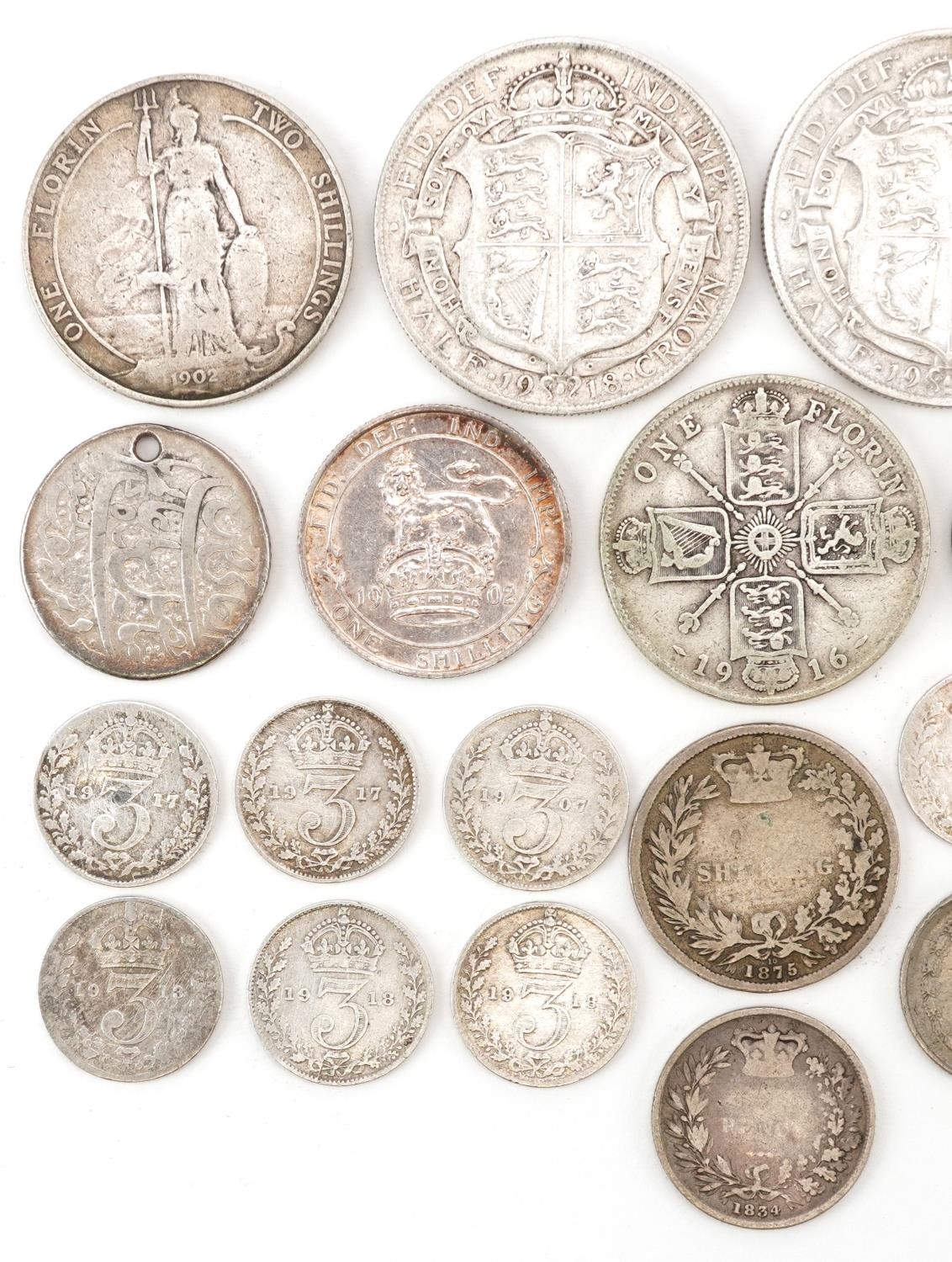 Early 19th century and later British and world coinage including William IV 1834 sixpence, half - Image 2 of 6