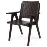 Autoban, stained teak slice chair, 81cm high