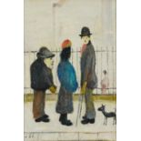 After Laurence Stephen Lowry - Industrial street scene, Manchester school oil on board, mounted