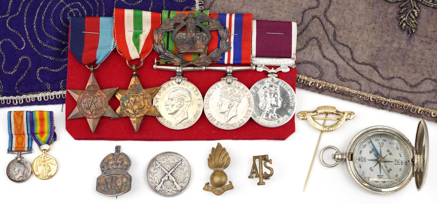British military medal group relating to P J Cooper of The Royal Fusiliers including two tapestries, - Image 2 of 4
