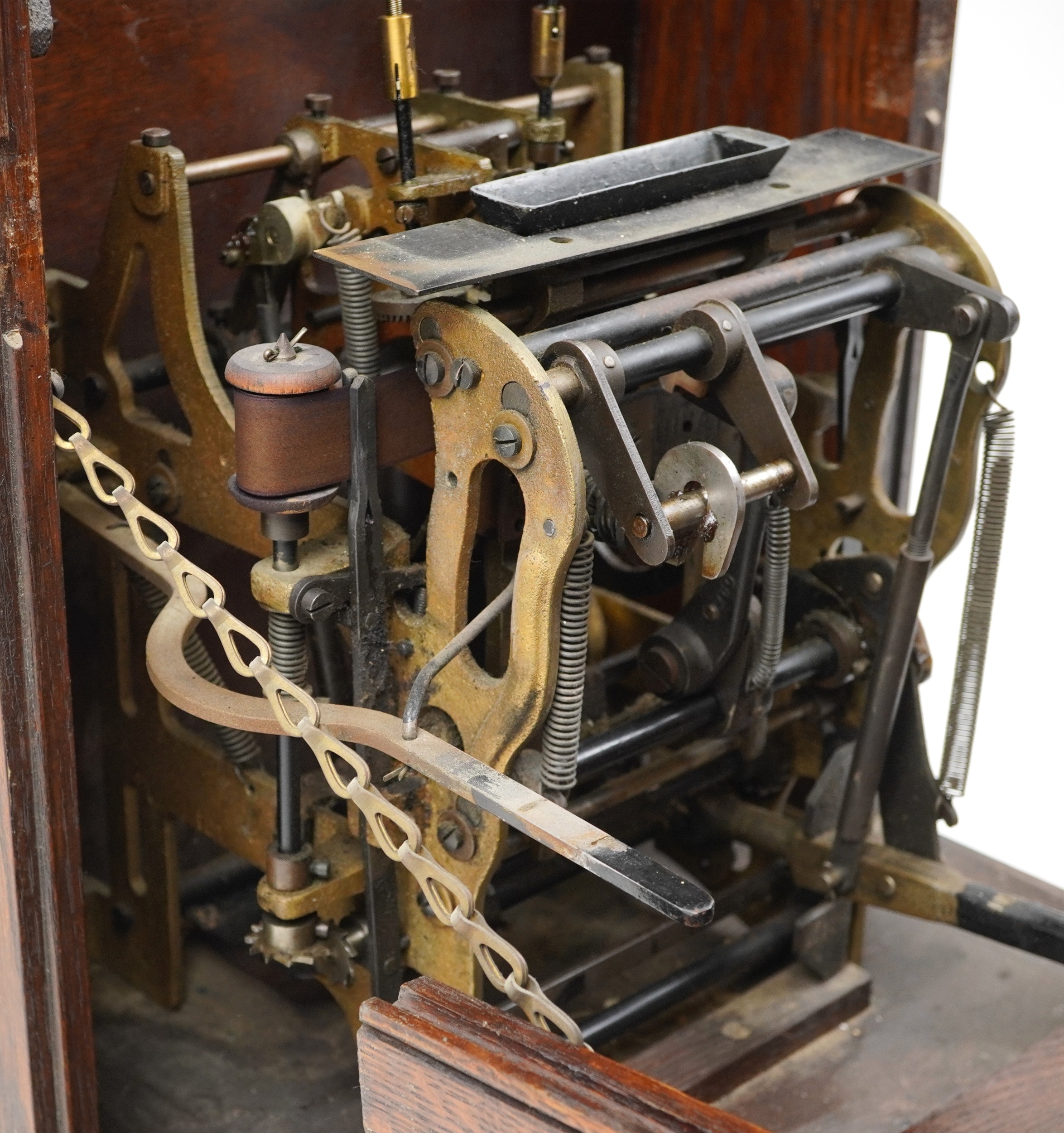 Gledhill-Brook Time Recorders patent oak clocking in machine having circular dial with Roman - Image 12 of 13