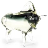 V Nason & Co, Mid century Murano art glass bull, 18cm in length