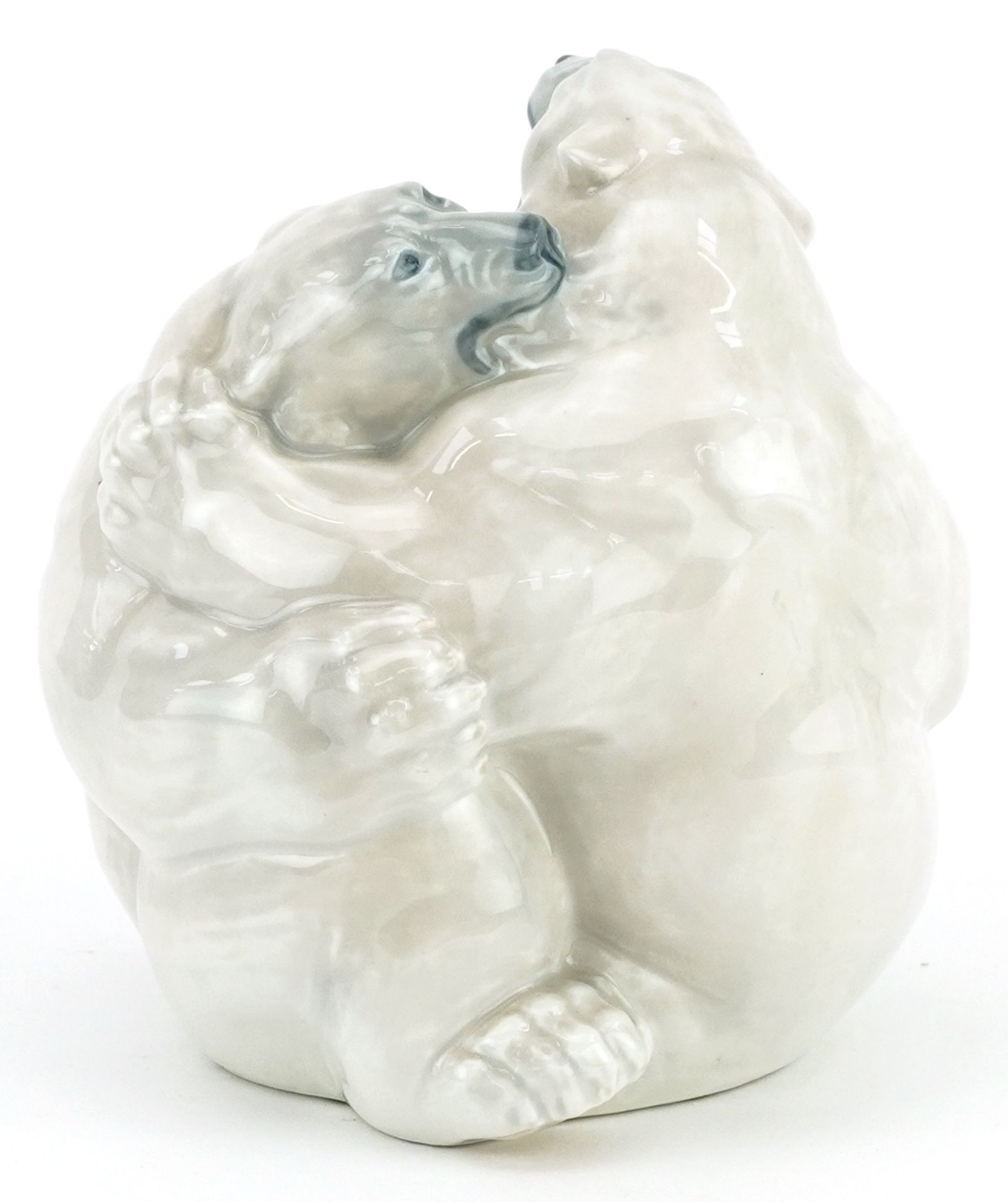 Knud Kyhn for Royal Copenhagen, Danish porcelain group of two polar bears numbered 2317, 15.5cm high - Bild 2 aus 3