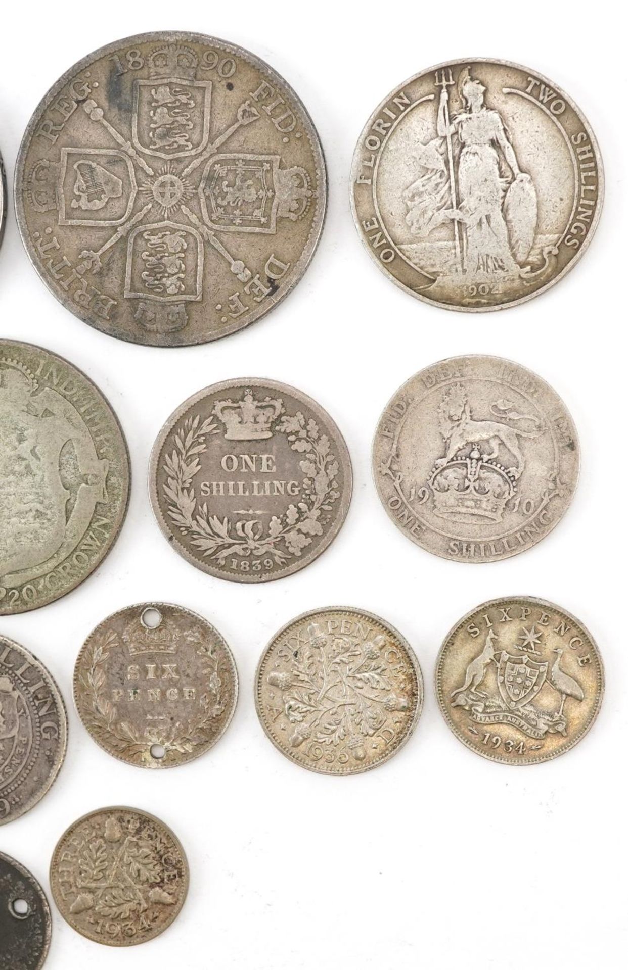19th century and later British and Australian coinage including 1895 and 1890 double florin, 149g - Bild 3 aus 6