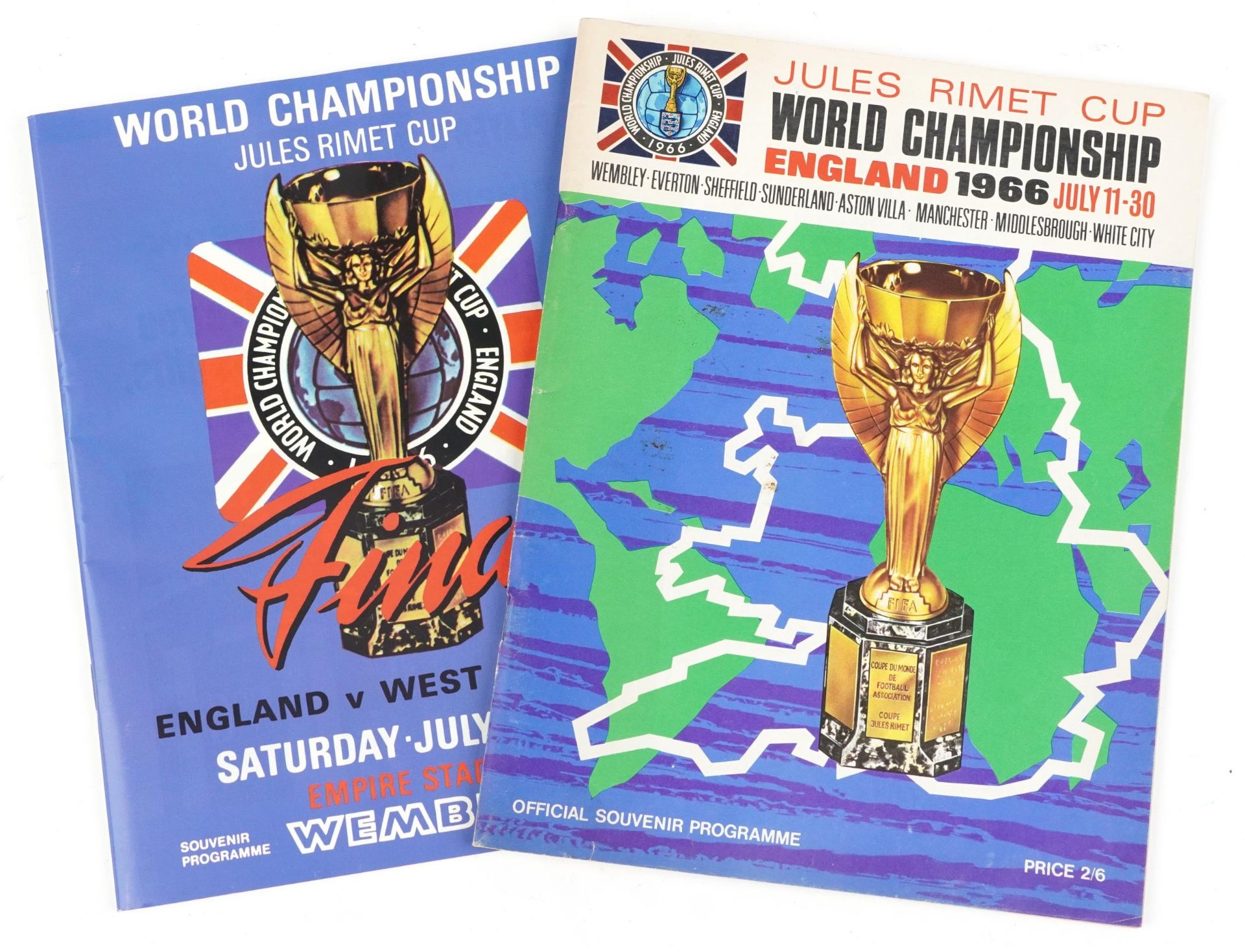 Two 1966 Jules Rimet World Cup programmes comprising England V West Germany Final and Official