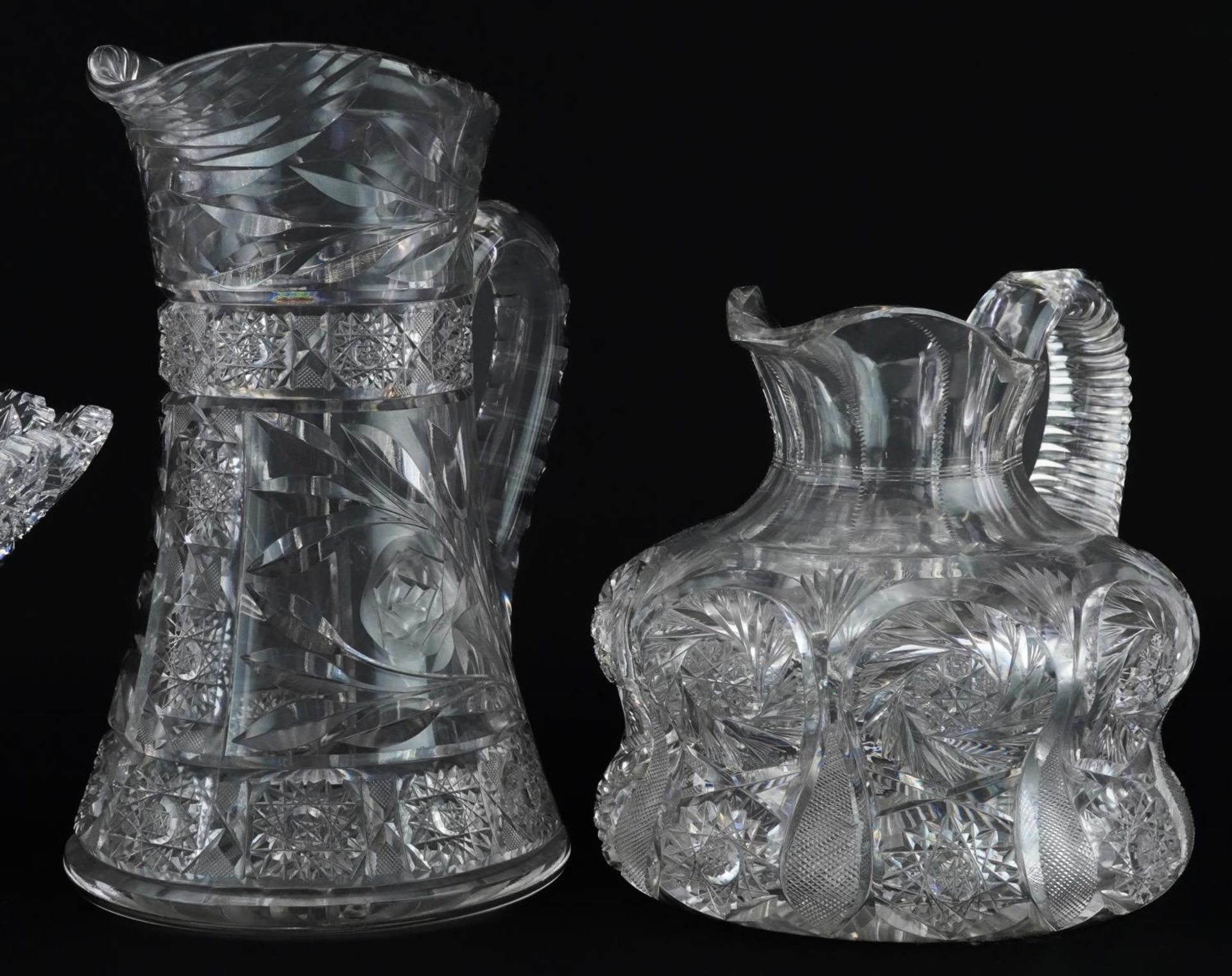 19th century and later good quality cut glassware including pair of tazzas and two water jugs, 26. - Image 3 of 5