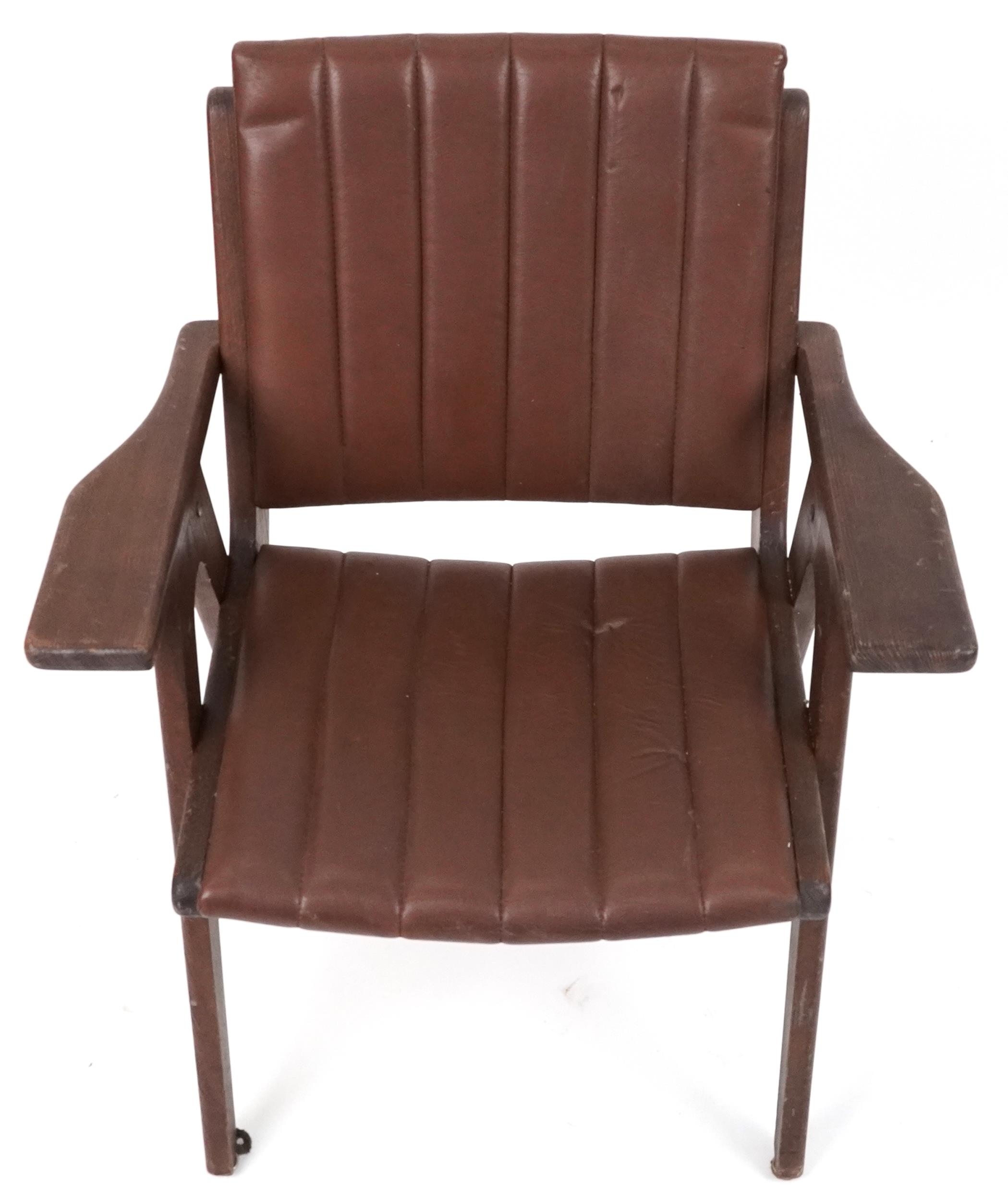 Autoban, stained teak slice chair, 81cm high - Image 3 of 5