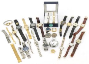 Vintage and later ladies and gentlemen's wristwatches and a Kays screw back Lever pocket watch