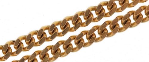 9ct gold curb link necklace, 44cm in length, 14.7g