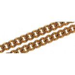 9ct gold curb link necklace, 44cm in length, 14.7g