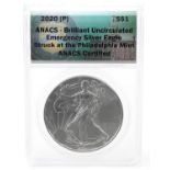 United states of America 2020 Liberty emergency silver Eagle struck out of Philadelphia Mint with
