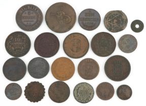 Antique and later world coinage including a Crete 1900 two lepta, South African 1898 penny, Ceylon
