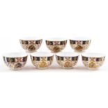 Royal Crown Derby, seven Victorian porcelain bowls decorated in the Imari palette, each 10.5cm in