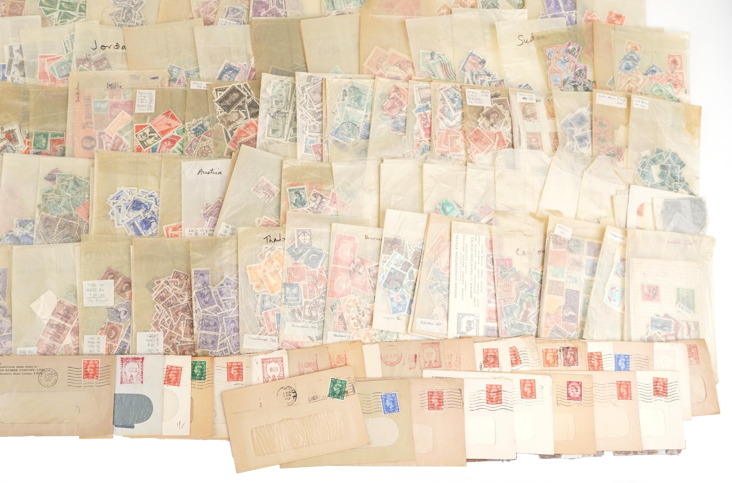 Extensive collection of British and world stamps, predominantly arranged on sheets, including China - Image 6 of 14