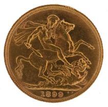 Queen Victorian 1899 gold sovereign