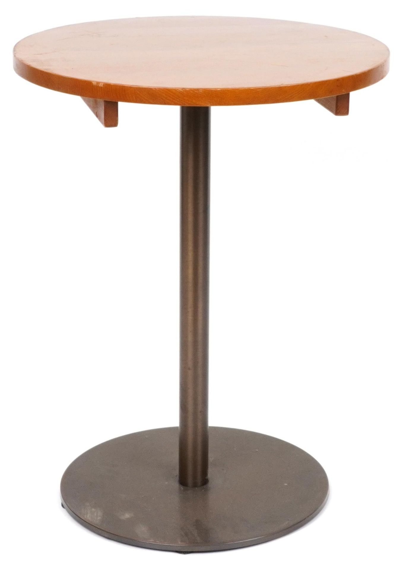 Pedrali, industrial wood and cast iron circular occasional table, 66cm high x 58.5cm in diameter - Image 3 of 3