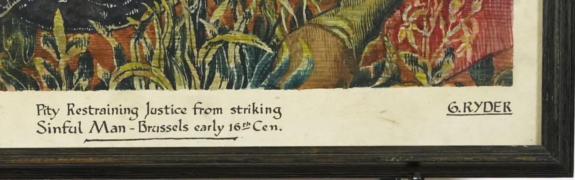 G Ryder - Pity Restraining Justice Striking Sinful Man Brussels early 16th century, Pre-Raphaelite - Bild 3 aus 5