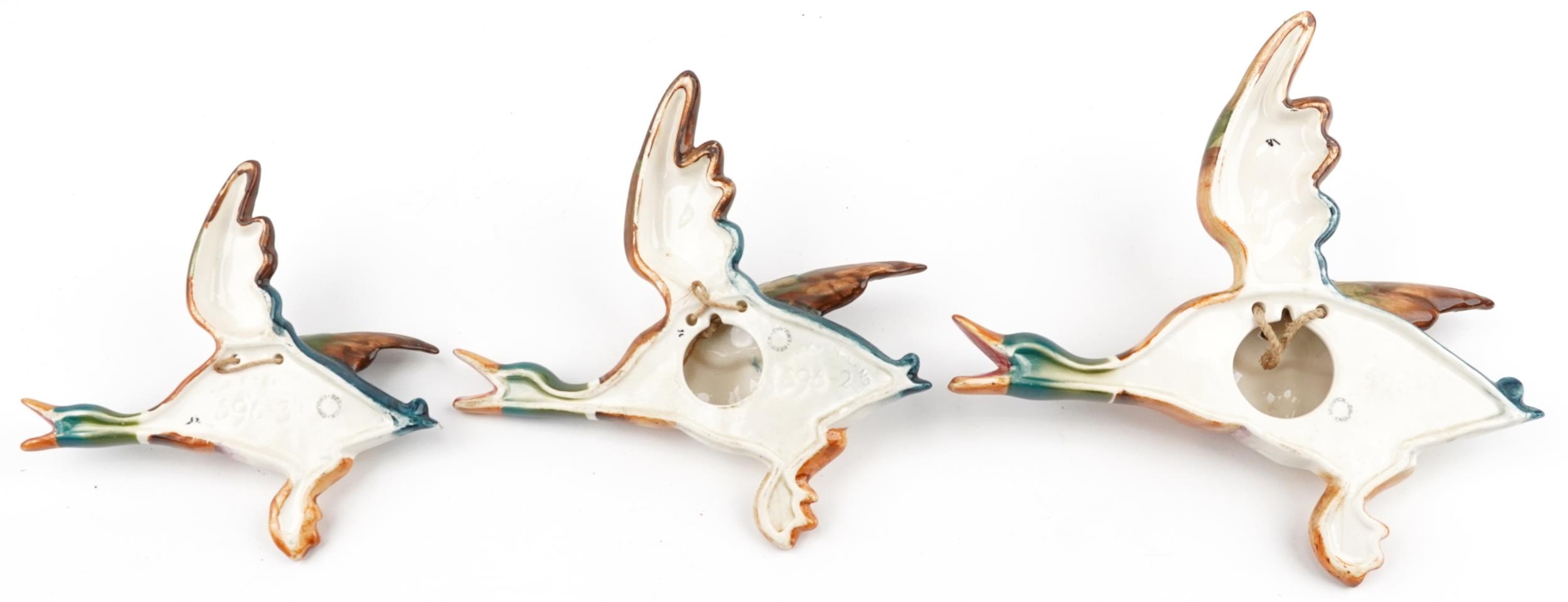 Graduated set of three Beswick Mallard wall plaques numbered 596-1, 596-2 and 596-3, the largest - Image 2 of 3