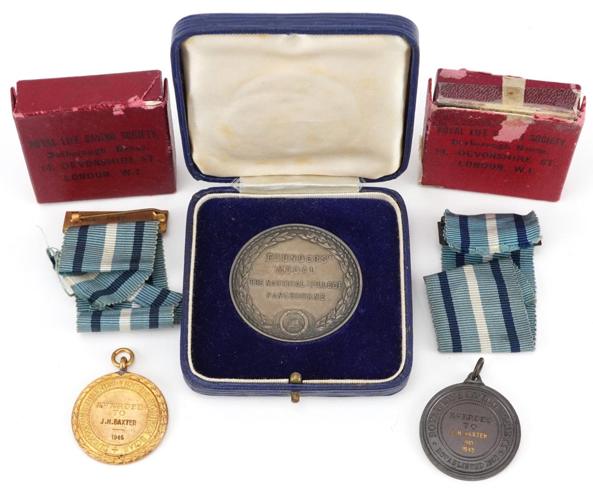 Medallions and medals relating to Chief Cadet Captain John Herbert Baxter comprising a Pangbourne - Image 3 of 5