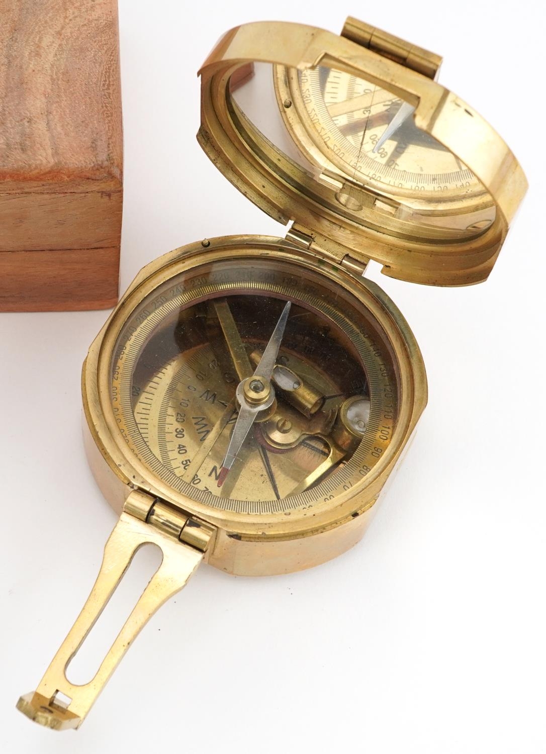 Shipping interest bulk head Sestrel wall barometer and a naval interest compass with hardwood - Image 3 of 5