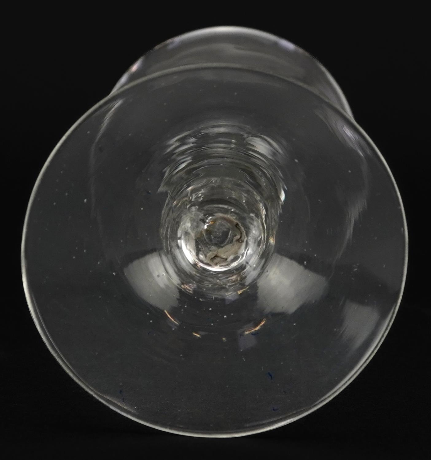 18th century wine glass with multiple knop stem, 17cm high - Image 4 of 4