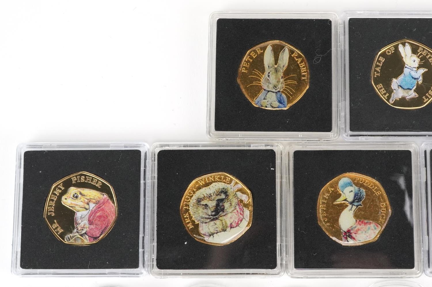 Thirty two Elizabeth II fifty pence pieces, various designs comprising Beatrix Potter, The Snowman - Image 2 of 5