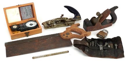 Victorian and later tools including a Victorian rosewood Norris smoothing plane, Record O5OC