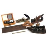 Victorian and later tools including a Victorian rosewood Norris smoothing plane, Record O5OC