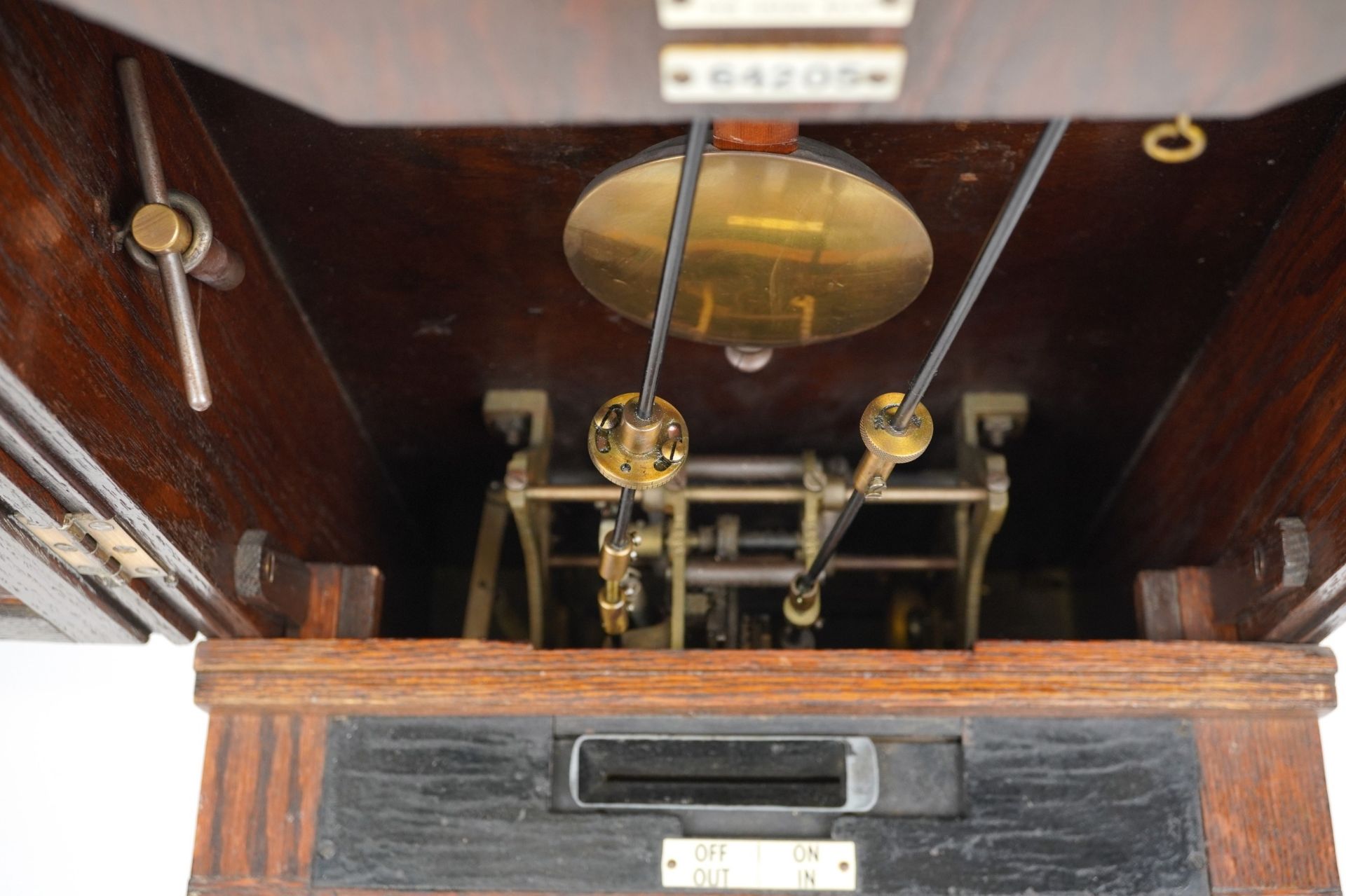 Gledhill-Brook Time Recorders patent oak clocking in machine having circular dial with Roman - Image 7 of 13