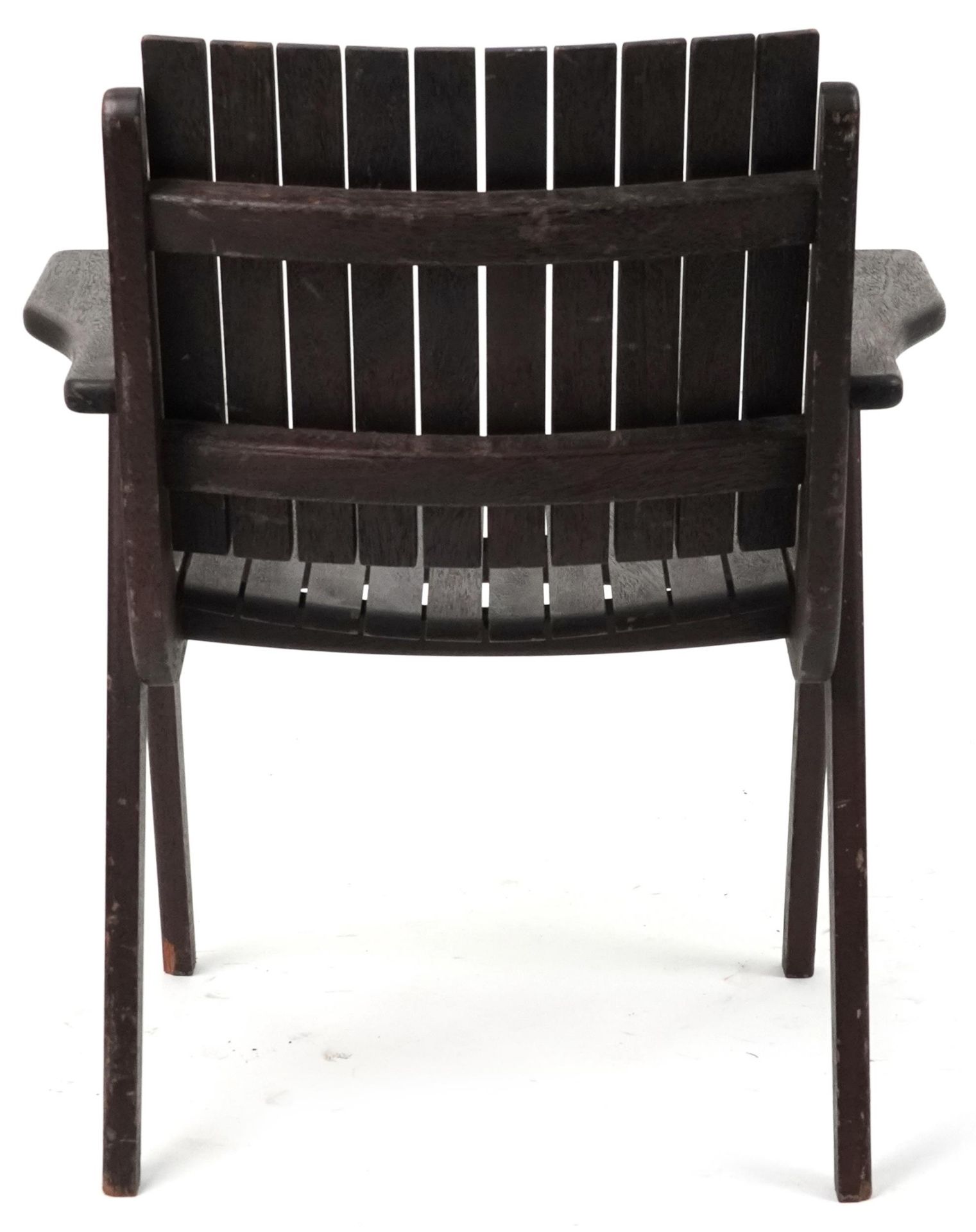 Autoban, stained teak slice chair, 81cm high - Image 4 of 5