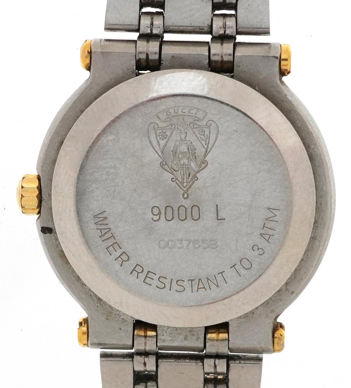Gucci, ladies Gucci stainless steel 9000L quartz wristwatch with date aperture, serial number - Image 4 of 7