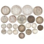 Early 19th century and later British and world coinage including William IV 1834 sixpence, half