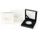 Elizabeth II 2019 Una and The Lion two-ounce silver proof coin by The Royal Mint with fitted case,