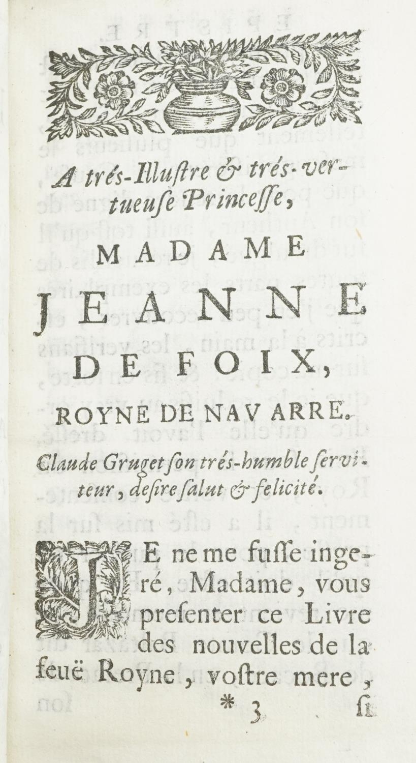 L'Heptameron ou Histoires des Amans Fortunez, 17th century vellum bound hardback book, Jaques - Image 3 of 4