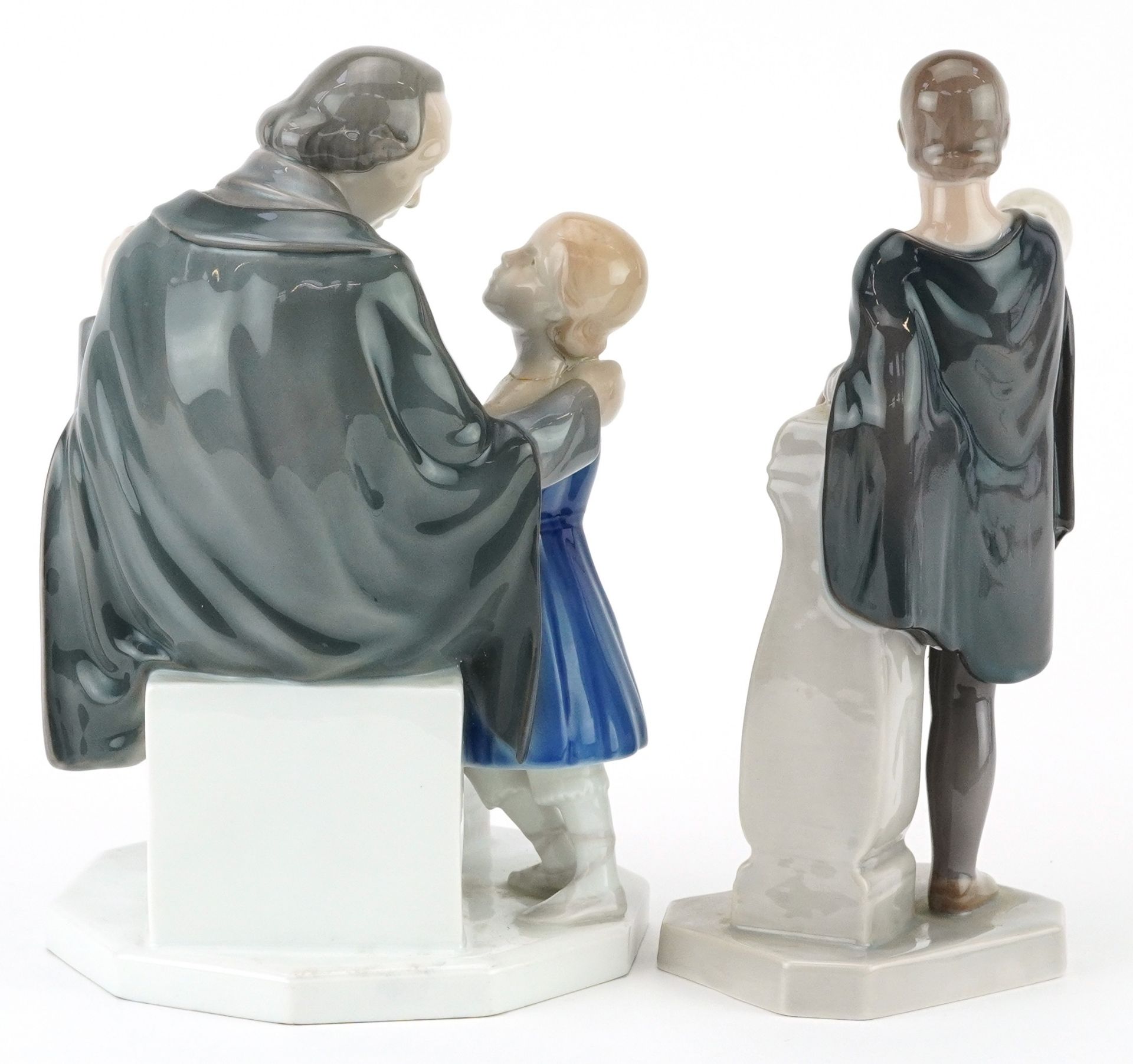 Bing & Grondahl, two Danish porcelain figures and groups including Hamlet To Be or Not To Be by Ebbe - Image 2 of 3