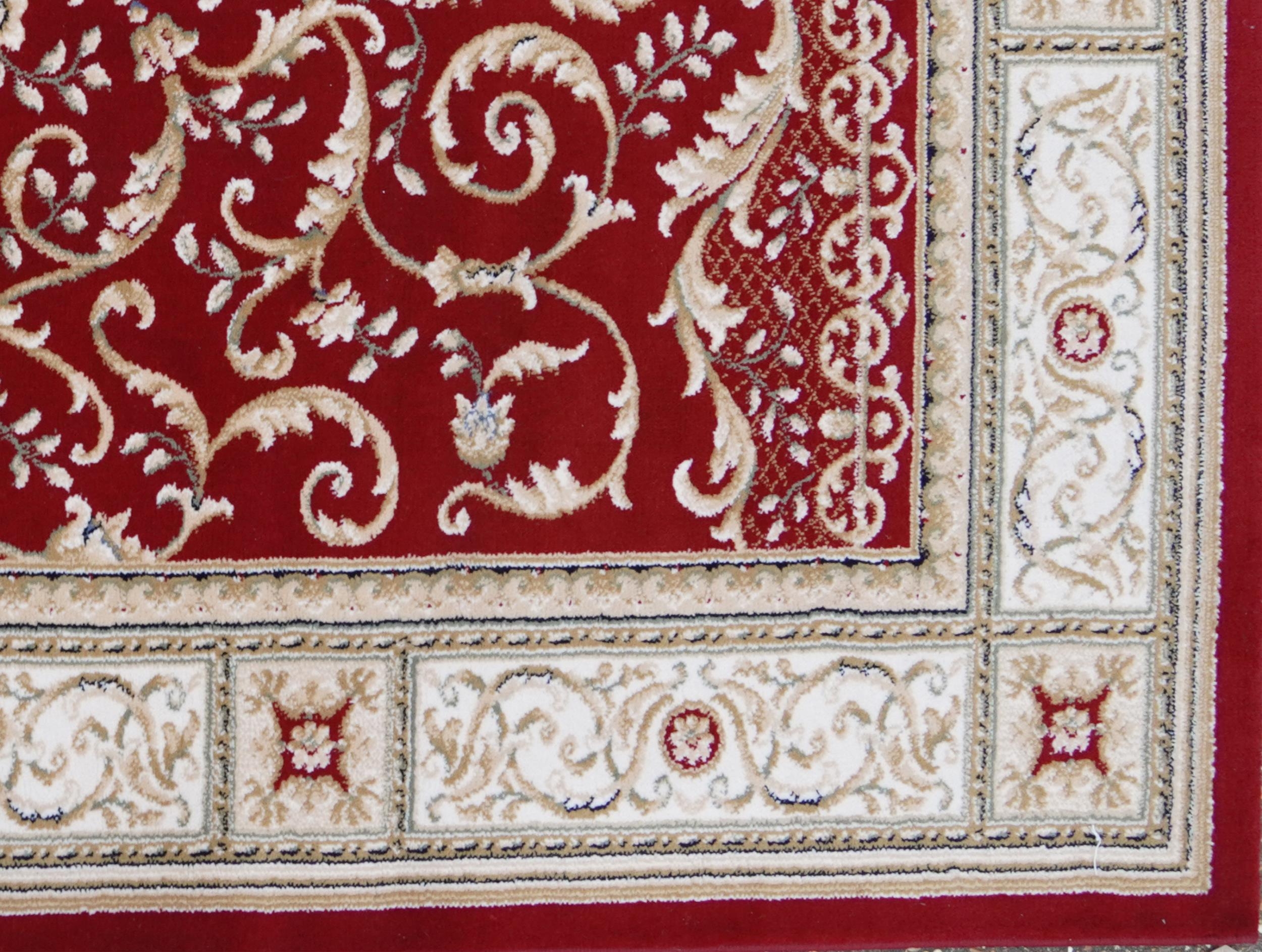 Rectangular red and cream ground floral rug, 230cm x 160cm - Image 3 of 7