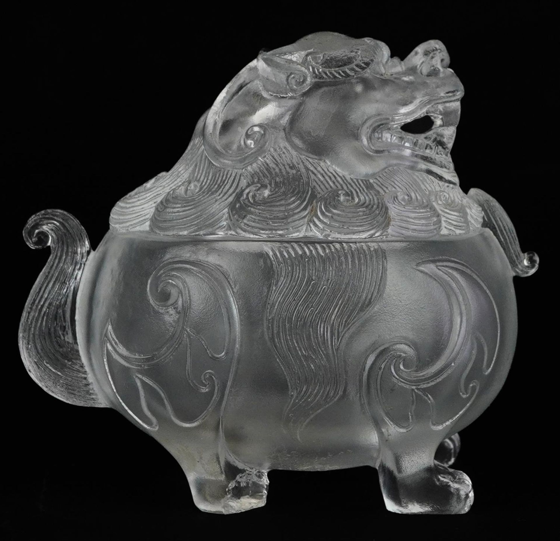 Chinese crystal censer and cover in the form of a qilin, 8.5cm in length - Bild 4 aus 7