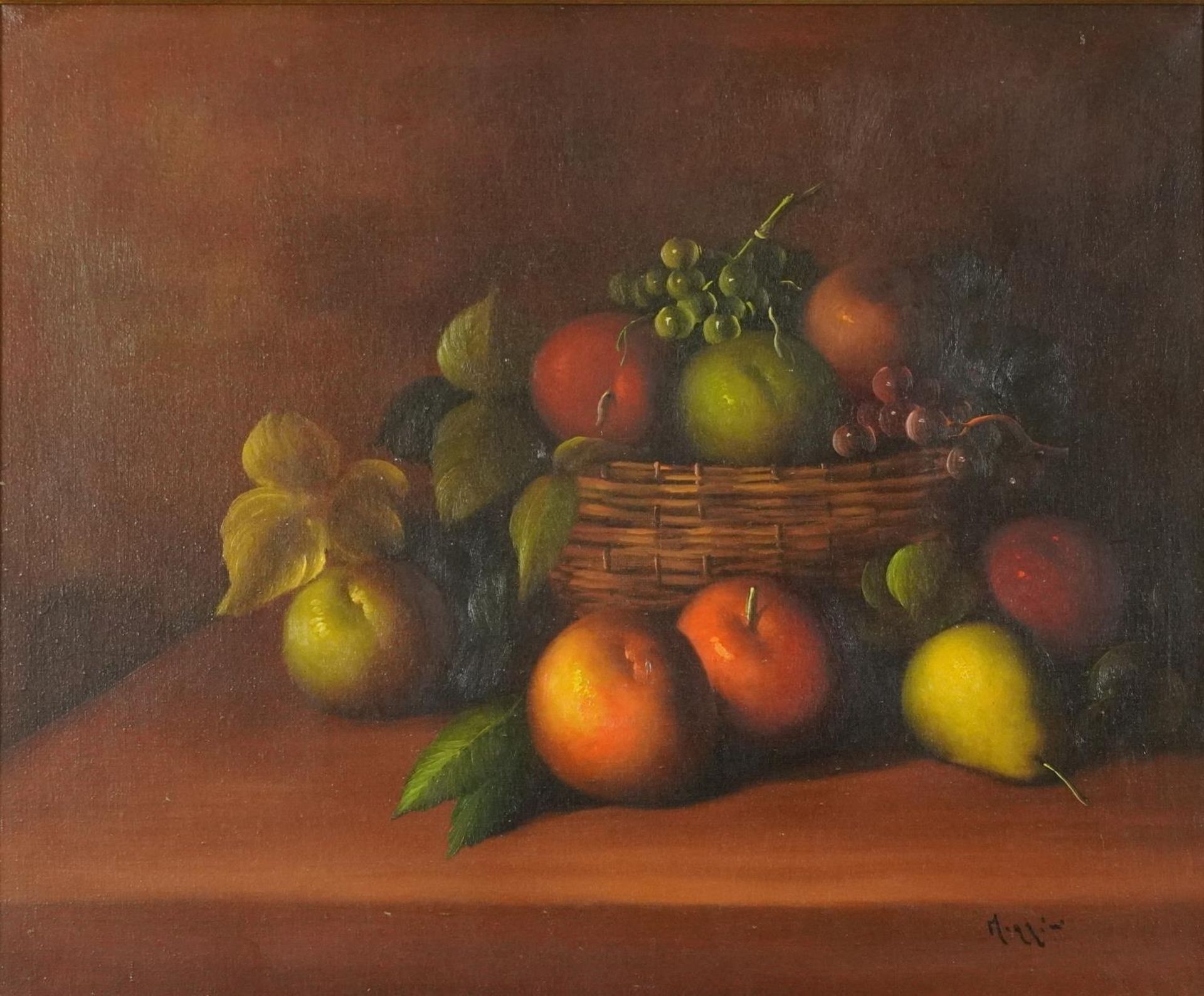 Morrini - Still life fruit and vessels, pair of Italian school oil on canvases, mounted and - Bild 2 aus 15