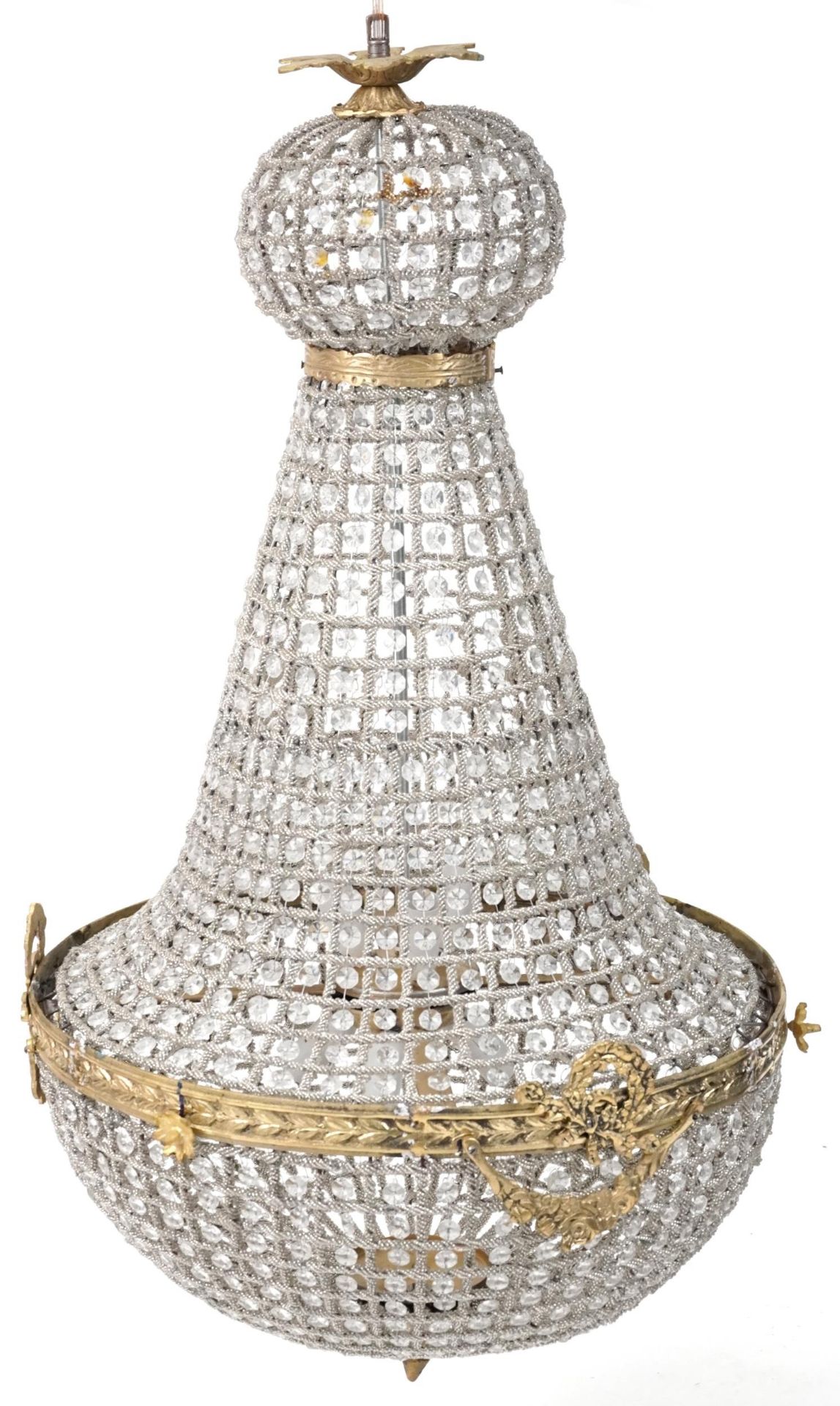 Large ornate chandelier with gilt brass mounts, 93cm high - Bild 2 aus 2