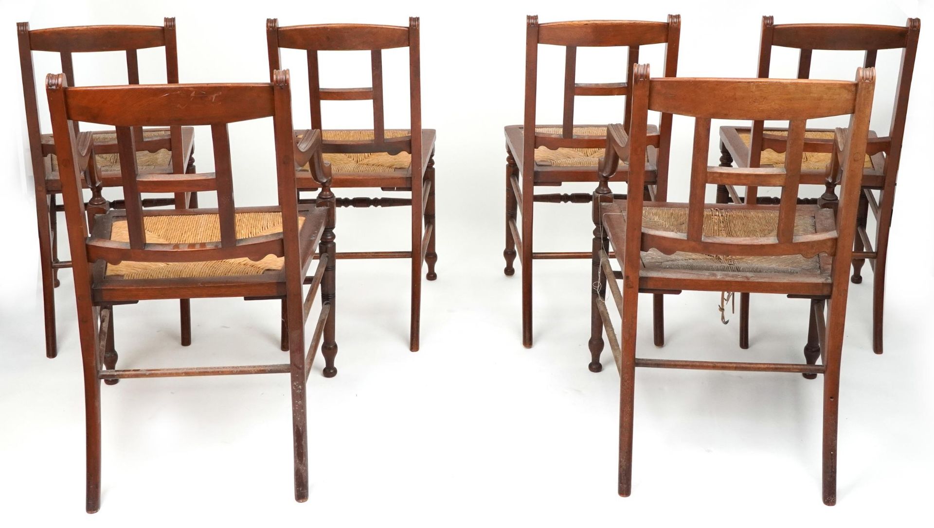 Blyth & Sons of Chiswell Street London, set of six Victorian aesthetic walnut dining chairs - Bild 3 aus 4
